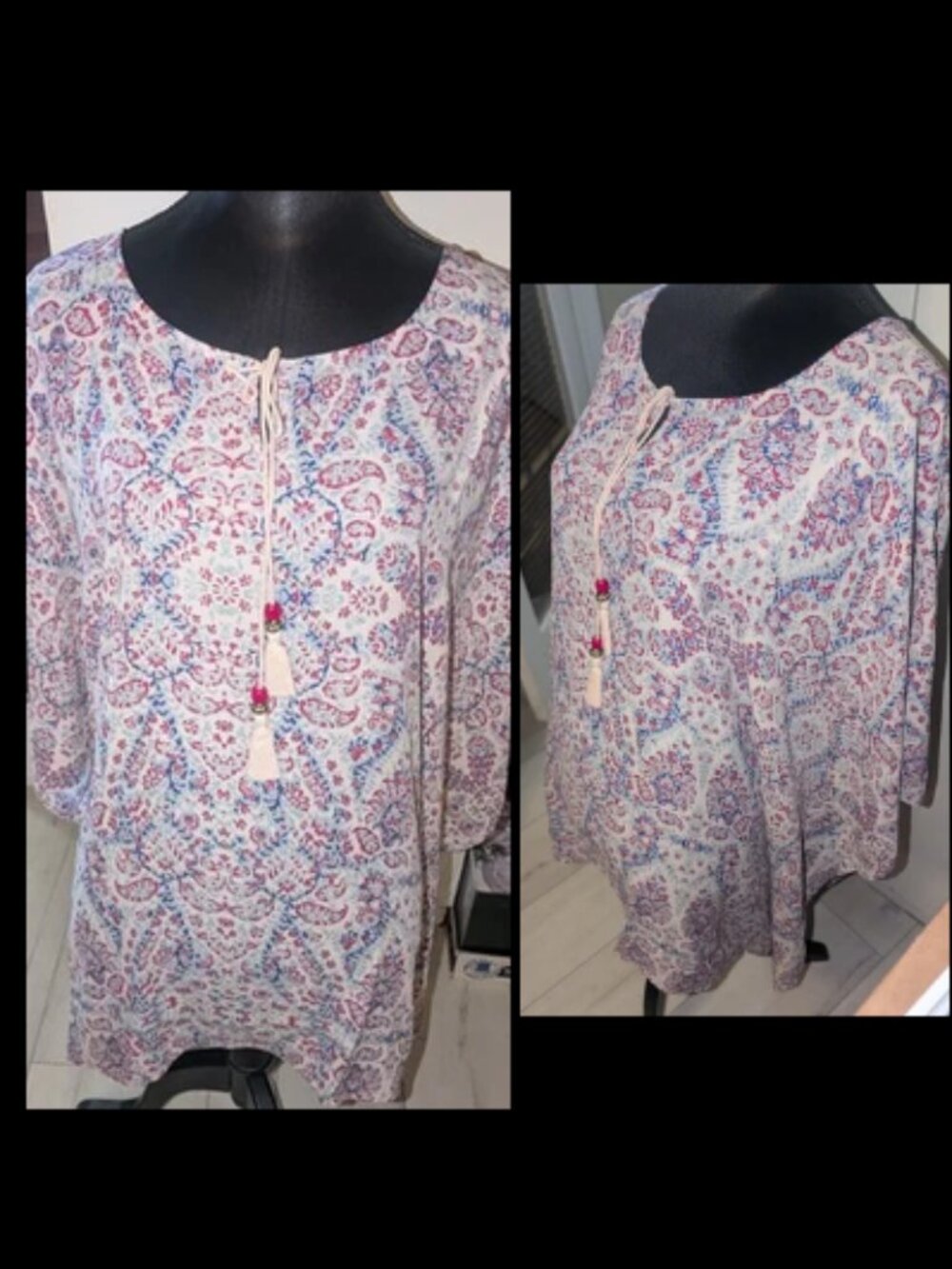 NEW Twiggy London Hippie Boho Blouse Top Plus Size Womens 2X/3X